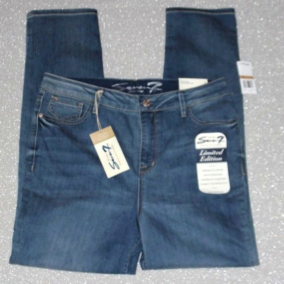 NWT Seven Limited Edition High Rise Slim Straight Leg Jeans - Picture 1 of 15